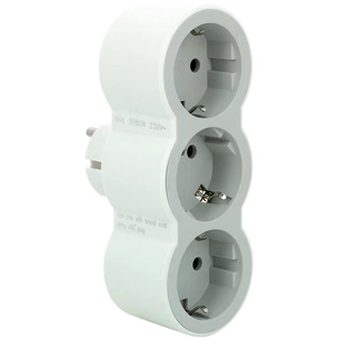 Мережевий розгалужувач Legrand СТАНДАРТ 3х2К+З фронтальні розетки , колір Білий/Сірий (694518) зображення 1