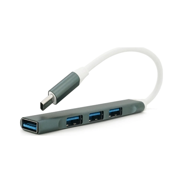 Концентратор Voltronic USB-C 4xUSB 3.0 0.1m black (YT-TC3H4-B) - изображение 1