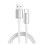 Дата кабель USB 2.0 AM to USB-C 1.0m 3A zinc alloy braided white ColorWay (CW-CBUC098-WT) - зменшене зображення 1