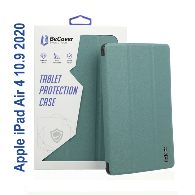 Чехол для планшета BeCover Soft Edge Pencil mount Apple iPad Air 4 10.9 2020/2021 Dark Green (706818) - изображение 1