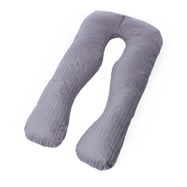 Подушка MirSon для вагітних і відпочинку Satin Stripe №8027 U-подібна Light Gray (2200006178651) - picture 1