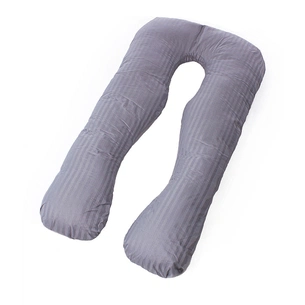Подушка MirSon для вагітних і відпочинку Satin Stripe №8027 U-подібна Light Gray (2200006178651) picture 1