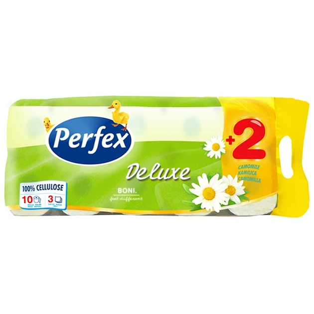 Туалетний папір Perfex Deluxe Ромашка 3 шари 10 рулонів (8600101745637) - изображение 1
