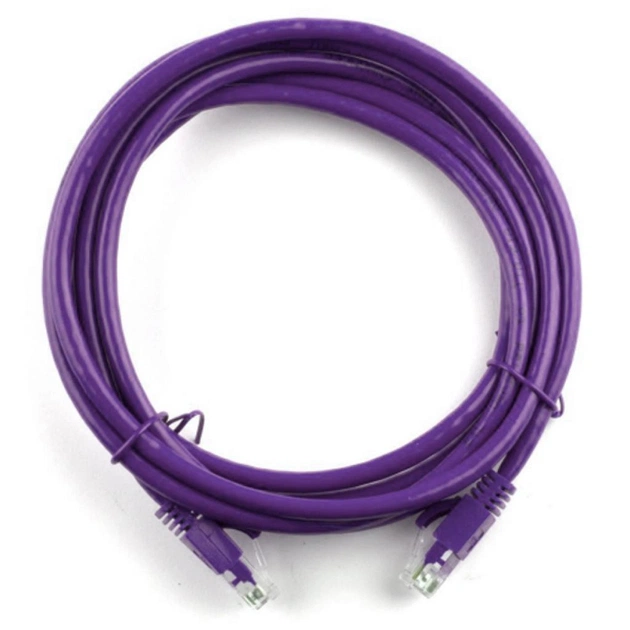 Патч-корд 10м, RJ-45, Cat.5e, CU, медь, фиолетовый Ritar (PCR-CU/10Pe / 04292) - изображение 1