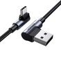 Дата кабель USB 2.0 AM to USB-C 3.0m 3A 90° corner US176 black Ugreen (70875) - зменшене зображення 2