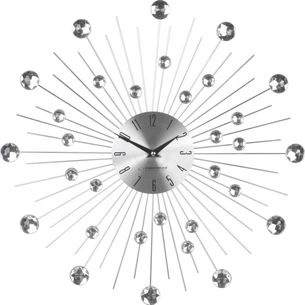 Настінний годинник Esperanza Wall Clock Boston 50 см з променями з і сталі та кристалами (EHC002) зображення 1