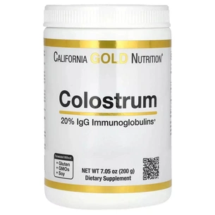 Вітамінно-мінеральний комплекс California Gold Nutrition Молозиво концентроване у порошку, 1000 мг, Colostrum, 200 г (CGN00912) зображення 1