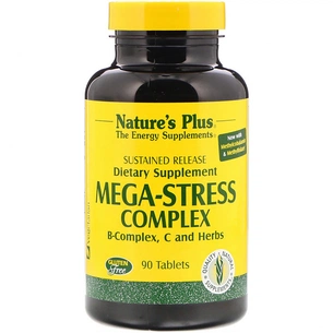 Вітамінно-мінеральний комплекс Natures Plus Супер Сильний Комплекс від Стресу, Mega-Stress, Nature's Plu (NAP-01261) зображення 1
