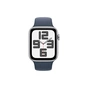 Смарт-годинник Apple Watch SE 2023 GPS 40mm Silver Aluminium Case with Storm Blue Sport Band - M/L (MRE23QP/A) - зменшене зображення 2