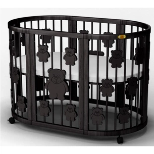 Ліжечко Ingvart SMART BED ROUND з ведмедиками венге (1361401) зображення 1