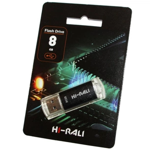 USB флеш накопичувач Hi-Rali 8GB Rocket Series Black USB 2.0 (HI-8GBVCBK) зображення 1