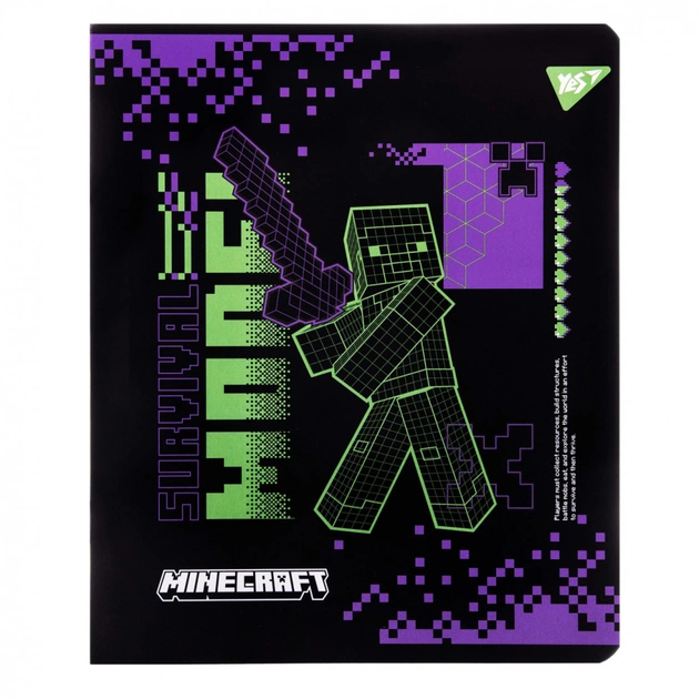 Зошит Yes Minecraft. Black 12 аркушів клітинка (767495) - picture 6