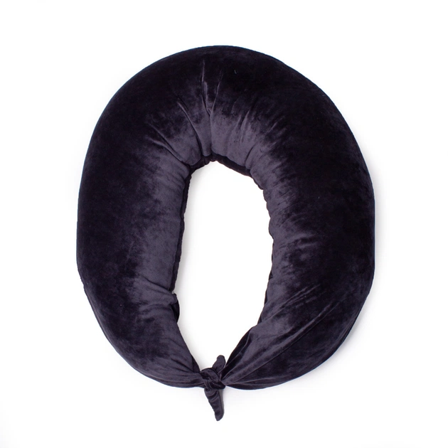 Подушка MirSon для вагітних та годування №8305 Velvet Line 28-0007 Black Велюр 30х170х20 см (2200006200307) - picture 2