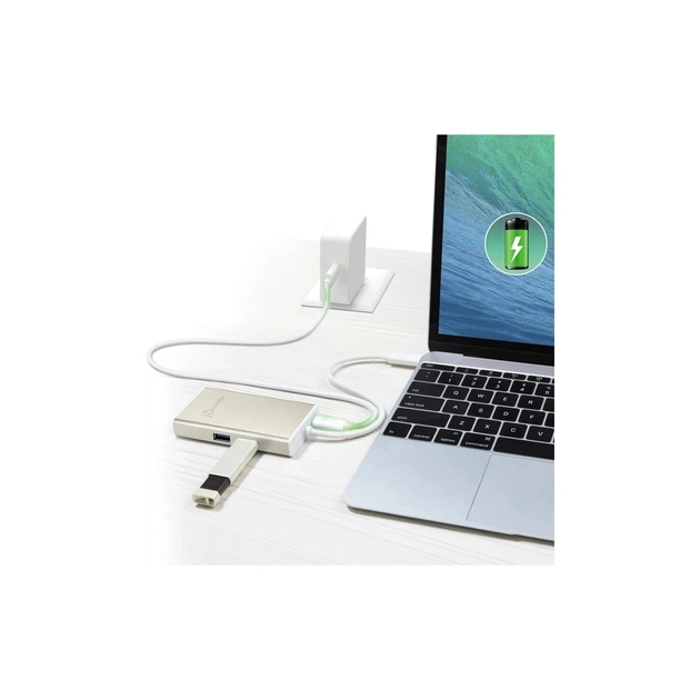 Концентратор J5create USB-C 5-in-1 2xUSB 3.0 + HDMI 4K + USB-C PD + RJ45 1000Mbps gray (JCA374-N) - picture 9