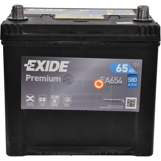 Аккумулятор автомобильный EXIDE PREMIUM 65A (EA654) - изображение 1