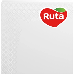Серветки столові Ruta Колор 3 шари 33х33 см Білі 20 шт. (4820023741638) зображення 1
