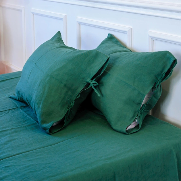 Наволочка MirSon Льон Natural Linen 45х45 Green Apple (2200005372050) - зображення 1