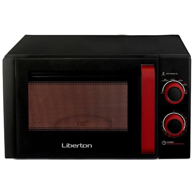Мікрохвильова піч Liberton LMW-2082M black red - зображення 1