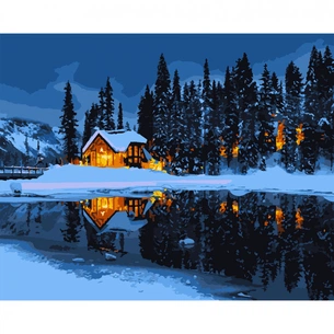 Картина по номерам Santi Будинок лісника 40*50 см LED підсвітка (955062) зображення 1