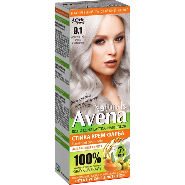 Фарба для волосся Acme Color Avena Naturals Стійка 9.1 - Ash Blonde (4823115503060) - зображення 1