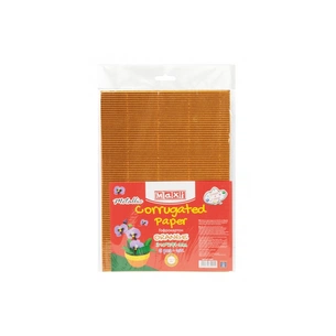 Кольоровий картон Maxi A4 Гофрокартон металізований 21х29,7 см помаранчевий (MX61904) зображення 1