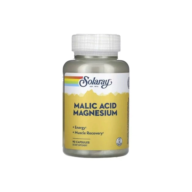 Витаминно-минеральный комплекс Solaray Яблочная кислота и магний, Malic Acid Magnesium, 90 капсул (SOR-46355) - изображение 1