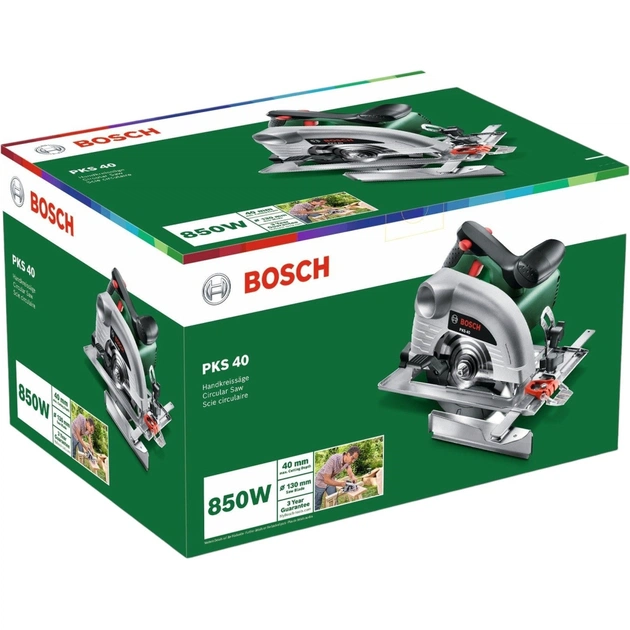 Дискова пила Bosch PKS 40 850Вт, 130мм, 2.6кг (0.603.3C5.000) - зображення 3