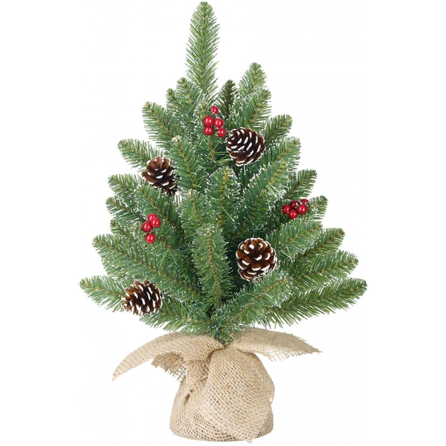 Штучна сосна Black Box Trees Creston Frosted зелена з шишками та ягодами 45 см (8718861153040) - picture 1