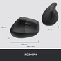 Мишка Logitech Lift Left Vertical Ergonomic Wireless/Bluetooth for Business Graphite (910-006495) - зменшене зображення 8