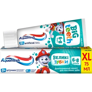 Дитяча зубна паста Aquafresh Мої великі зубки (6-8 років) 75 мл (5054563205926) зображення 1