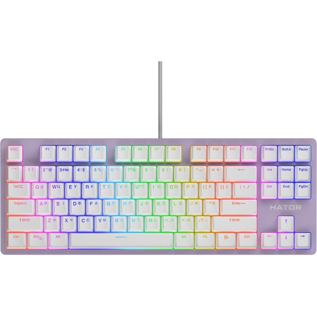 Клавіатура Hator Rockfall 2 Mecha TKL Orange USB Lilac (HTK-724) - изображение 1