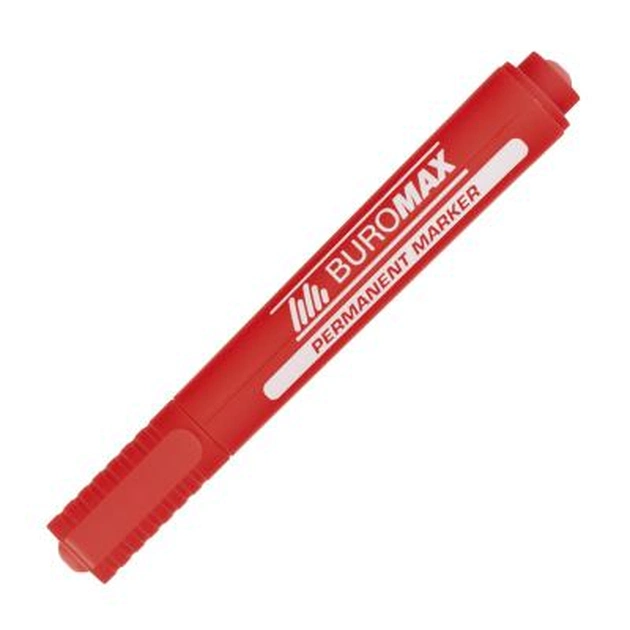 Маркер Buromax Permanent "JOBMAX", round tip, red (BM.8700-05) - изображение 1
