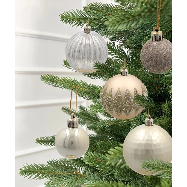 Ялинкова іграшка Chomik пластикові Кульки, сніжинки 30 шт, шампань (5900779895324_2) - picture 3