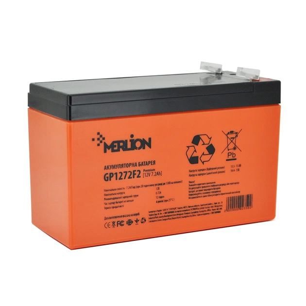 Батарея до ДБЖ Merlion 12V-7.2Ah PREMIUM (GP1272F2PREMIUM) - зображення 1