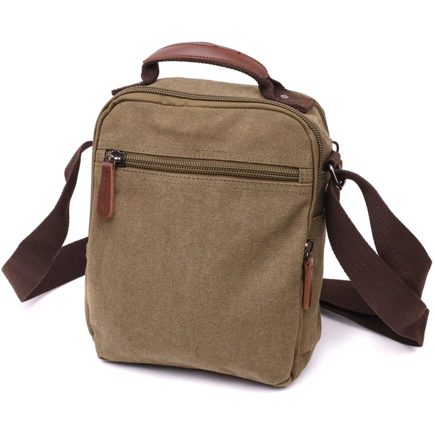 Сумка Vintage На плече з текстилю Оливкова (22228) - зображення 2