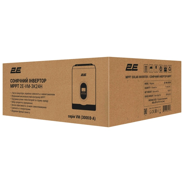 Сонячний інвертор 2E VM-3K24H 3000VA/2700W, 24V (2E-VM-3K24H) - зображення 8