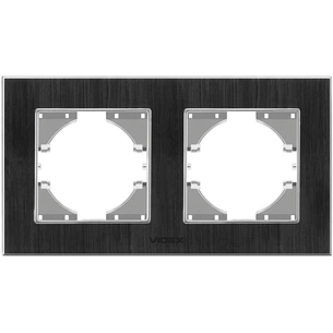 Рамка Videx BINERA чорний алюміній 2 пости (VF-BNFRA2H-B) изображение 1