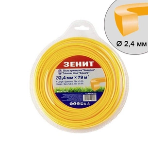 Жилка косильна Зеніт "Квадрат" 2,4 мм x 79 м (КВ-24-79-ОP) (40424079) зображення 1
