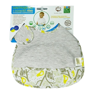 Слинявчик Еко Пупс Jersey Abso непромокаючий з кишенею (меланж, золота пташка) (WBJA013) изображение 1