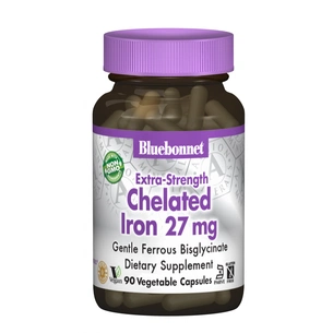 Мінерали Bluebonnet Nutrition Супер Сильне Хелатне Залізо, Albion, 90 гелевих капсул (BLB-00670) зображення 1