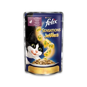 Вологий корм для кішок Purina Felix Sensations Jellies в желе з качкою і шпинатом 100 г (7613035469662) зображення 1