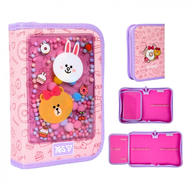 Пенал Yes твердий одинарний з клапаном Line Friends Always Together HP (533731) - зображення 1