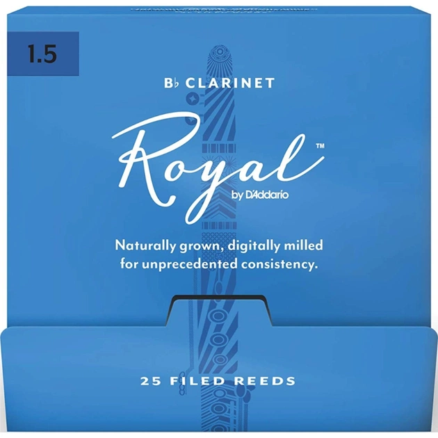 Тростина для кларнета D'Addario Royal - Bb Clarinet #1.5 - 25 Box (RCB0115-B25) - зображення 1