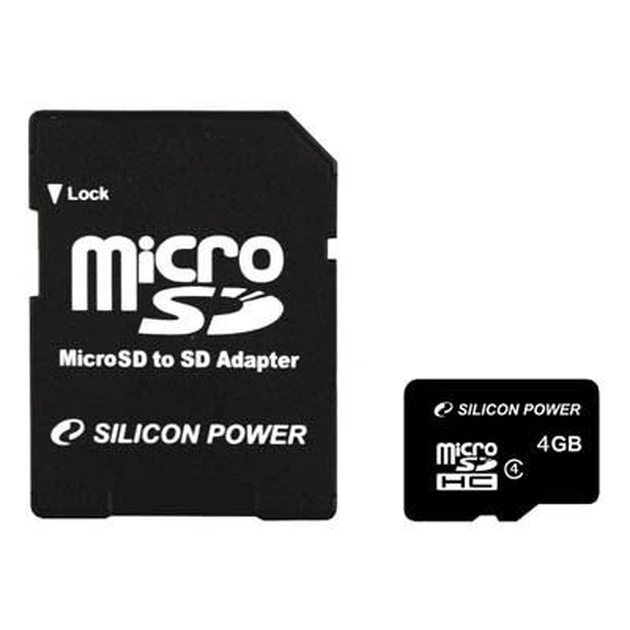 Карта пам'яті Silicon Power 4Gb microSDHC class 4 (SP004GBSTH010V10) - изображение 1