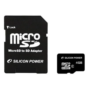 Карта пам'яті Silicon Power 4Gb microSDHC class 4 (SP004GBSTH010V10) зображення 1