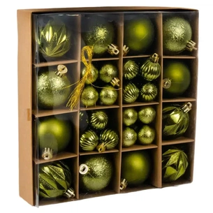 Ялинкова іграшка Chomik пластикові кульки компл. 44 шт, 3/6см, зелені (5900779877726_2) picture 1