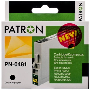 Картридж Patron для EPSON R200/300 BLACK (PN-0481) (CI-EPS-T048140-B-PN) зображення 1
