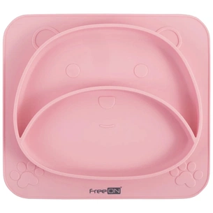 Тарілка дитяча FreeON Bear, силіконова, pink (39692) зображення 1