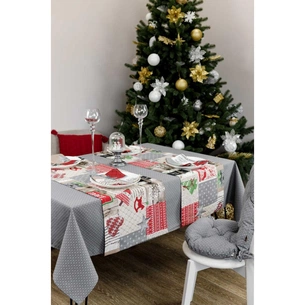 Скатертина Прованс Merry Christmas сіра 120x132 см (4823093451551) зображення 1