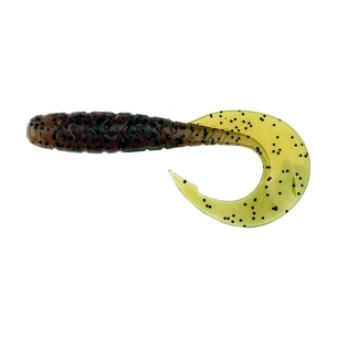 Силікон рибальський FishUP Mighty Grub 4.5" 017 - Motor Oil Pepper (4шт/уп) (1864.04.34) зображення 1